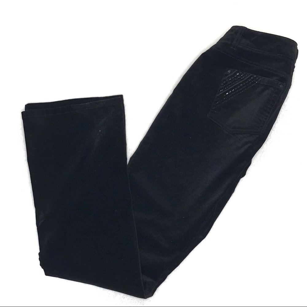 White House Black Market Black Velour Pants SZ 2R